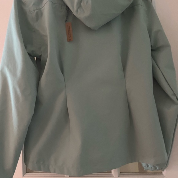 Women’s waterproof avalanche teal jacket with hood . Packable - Picture 4 of 5